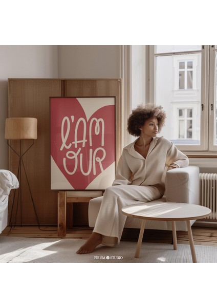 L'amour Modern Kalp Duvar - Sevimli ve Trend Sevgililer Günü Eklektik Daire Duvar Dekoru, Şık Yatak Odası Sanatı |