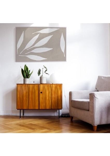 Scandi Ev Dekorasyonu: Yatay Sanat, Bej Soyut fiyatları