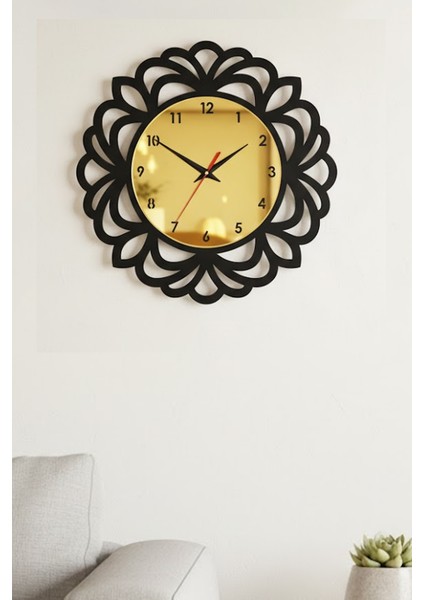 Aynalı Gold Dekoratif Duvar Saati 40CM