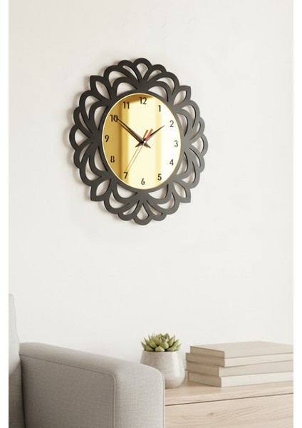 Aynalı Gold Dekoratif Duvar Saati 40CM fiyatları