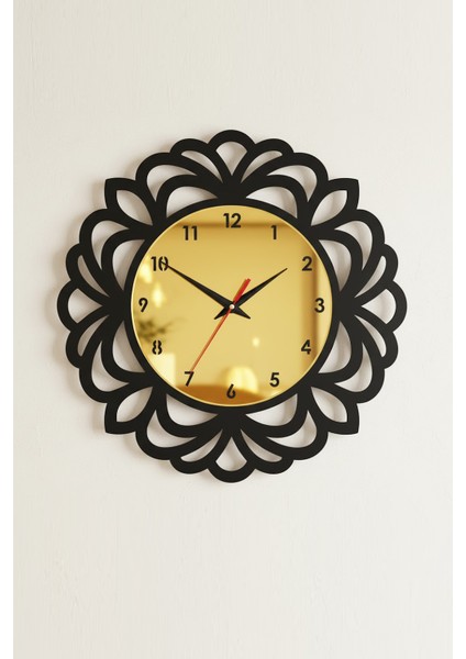 Aynalı Gold Dekoratif Duvar Saati 40CM modelleri