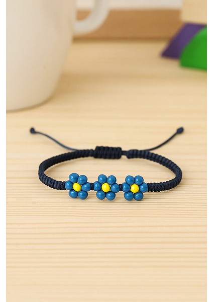 Mavı Cıceklı Makrome Bıleklık fırsatları