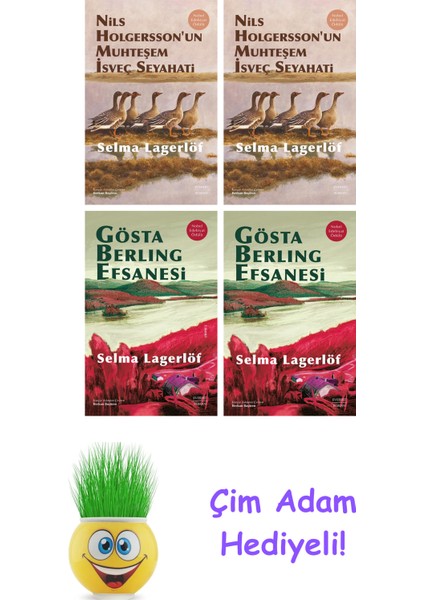 Selma Lagerlöf 4 Kitap Seti + Çim Adam Hediye