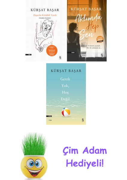Kürşat Başar 3 Kitap Seti + Çim Adam Hediye