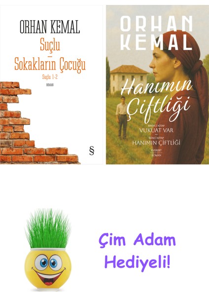 Orhan Kemal 2 Kitap Seti + Çim Adam Hediye