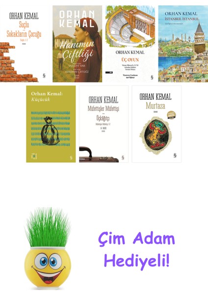 Orhan Kemal 7 Kitap Seti + Çim Adam Hediye
