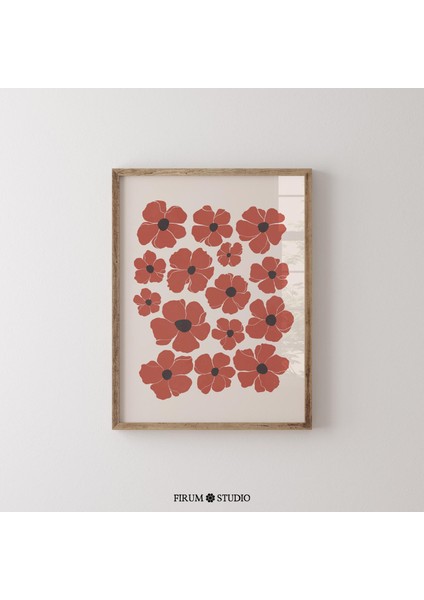 Gelincik Duvar Sanatı, Kırmızı Gelincik, Çiçek Illüstrasyonu, Çiçek Sanatı fiyatları