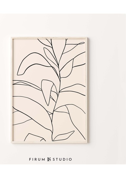 Çiçek Çizgisi, Bej Sanat, Organik Minimalist Nötr Botanik