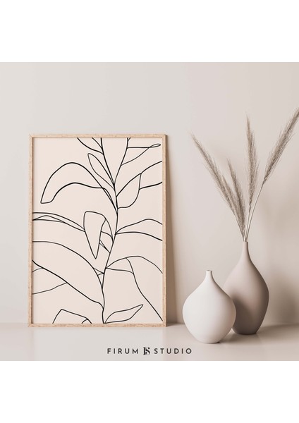 Çiçek Çizgisi, Bej Sanat, Organik Minimalist Nötr Botanik fiyatları