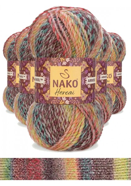 5 Adet Hercai Ebruli Hırka Kazak Atkı Bere El Örgü Ipi Yünü 28030