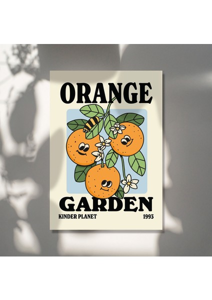 Retro Portakal Bahçesi Posteri, Şirin Çiçek Pazarı, Trend Ofis Dekoru modelleri