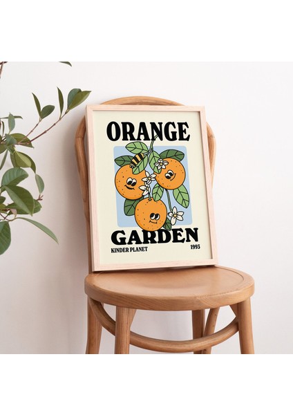 Retro Portakal Bahçesi Posteri, Şirin Çiçek Pazarı, Trend Ofis Dekoru indirimleri