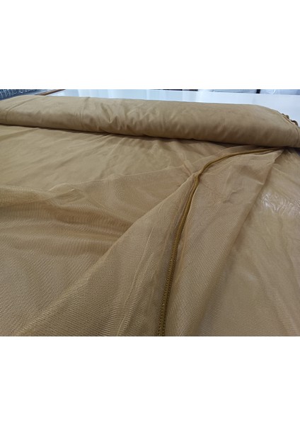 Dökümlü Düz Tül Perde - Koyu Hardal - Pileli Dikim 1x2,5 Pile - HRKL500 fiyatları