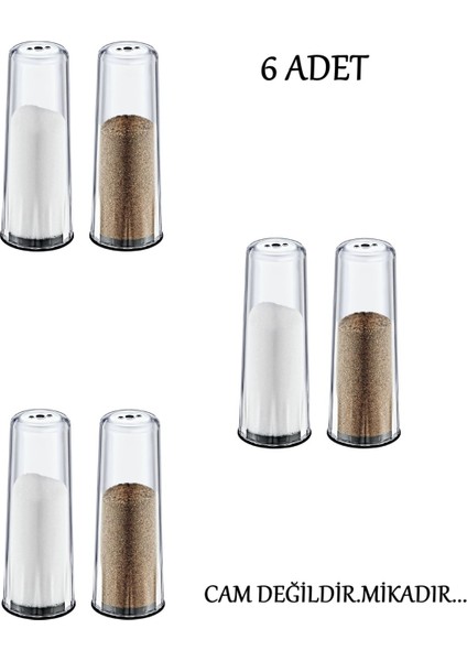 6'lı Mika Kristal Tuzluk Biber Baharat Sunum Seti Cam Değildir.