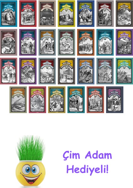 Jules Verne 27 Kitap Seti + Çim Adam Hediye