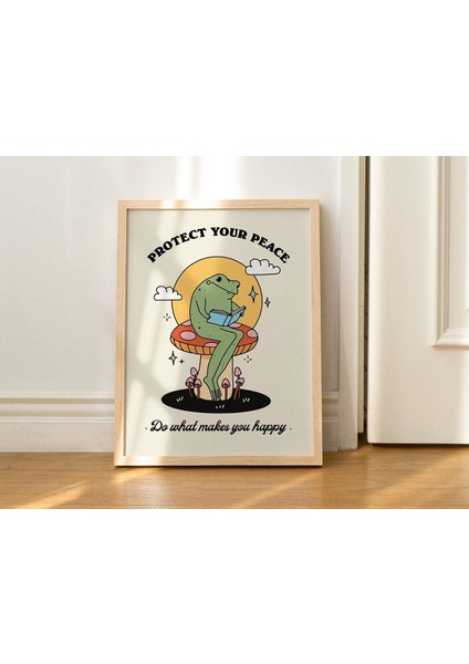 70'ler Harika Kurbağa, Sevimli Kitap Posteri, Retro Mantar, 60'lar Büyük Sanat