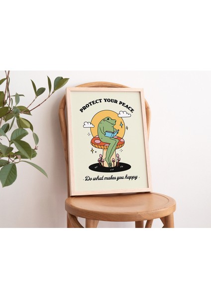 70'ler Harika Kurbağa, Sevimli Kitap Posteri, Retro Mantar, 60'lar Büyük Sanat fiyatları