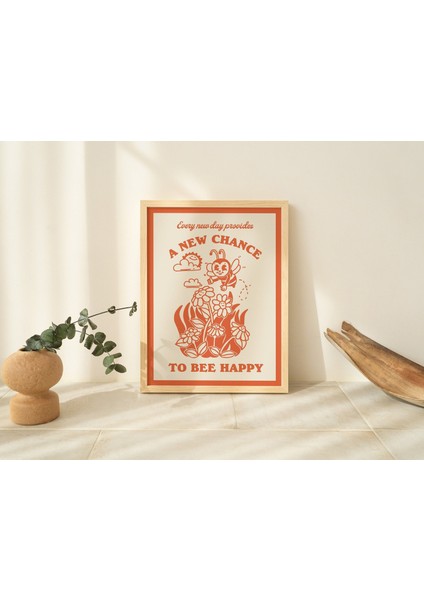 Retro Bal Arısı Duvarı, Bombus Arısı Posteri, Pozitiflik Alıntısı Retro Illüstrasyon fiyatları