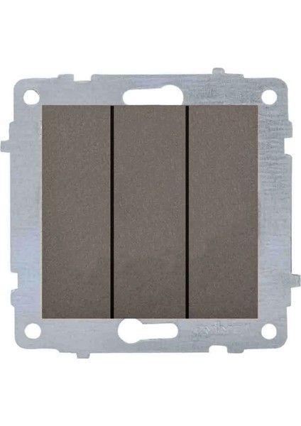 Grano Metalik Antrasit Üçlü Anahtar