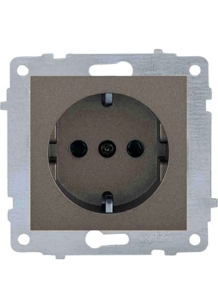Grano Metalik Antrasit Topraklı Priz