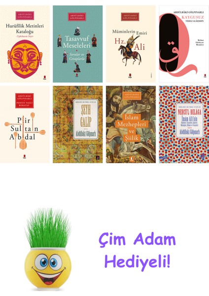 Abdülbaki Gölpınarlı 8 Kitap Seti + Çim Adam Hediye