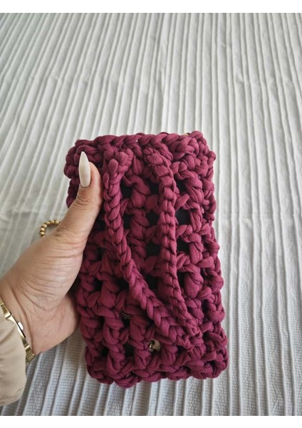 🧶 El Yapımı Penye Ip Telefon Çantası – 12 Renk Seçeneği ile Tarzınızı Yansıtın!