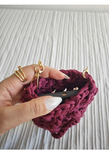 🧶 El Yapımı Penye Ip Telefon Çantası – 12 Renk Seçeneği ile Tarzınızı Yansıtın! fiyatları