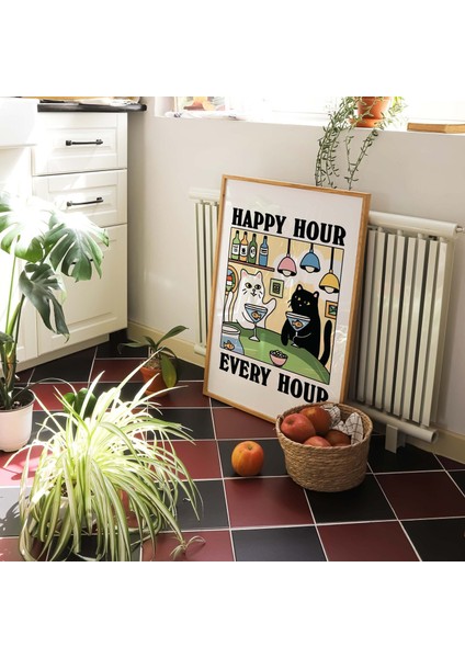 Kedi Martini Baskısı, El Yapımı Posterler, Hostes Hediyeleri, Martini Baskısı, Kokteyl Baskısı modelleri