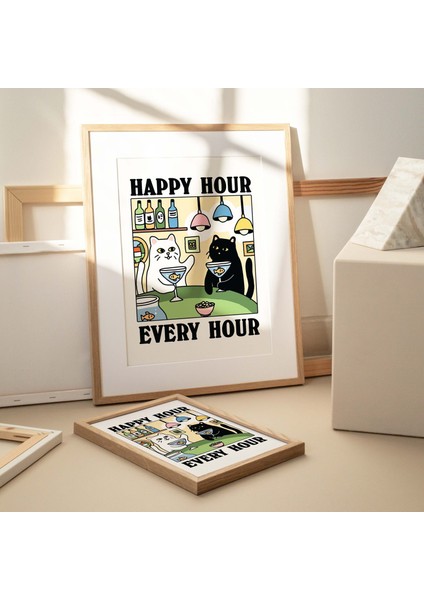 Kedi Martini Baskısı, El Yapımı Posterler, Hostes Hediyeleri, Martini Baskısı, Kokteyl Baskısı fırsatları