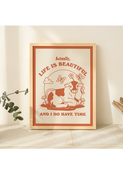 Sevimli Inek Sözü Baskısı, Rahatlatıcı Söz, Retro Tarz Illüstrasyon modelleri