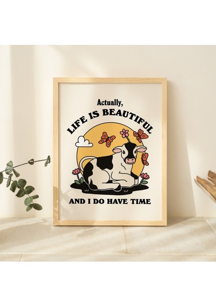 Sevimli Inek Sözü Baskısı, Rahatlatıcı Söz, Retro Tarz Illüstrasyon indirimleri