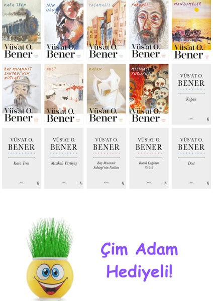 Vüsat O. Bener 15 Kitap Seti + Çim Adam Hediye