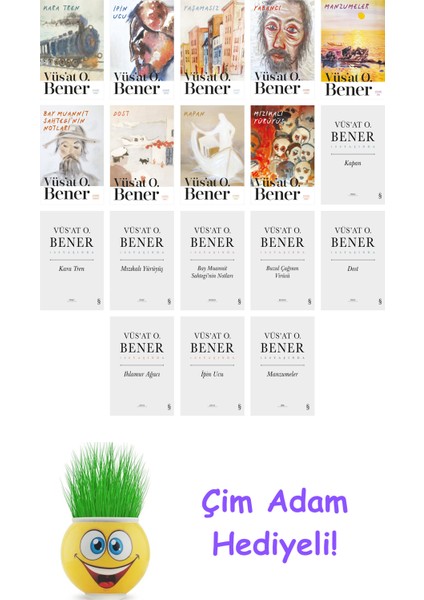 Vüsat O. Bener 18 Kitap Seti + Çim Adam Hediye