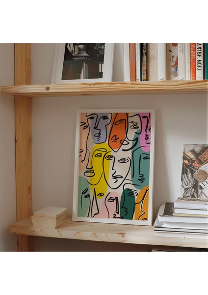 Picasso Esintili Renkli Çizgi Sanatı Poster, Ünlü Sanatçı Baskıları, Baskılar, Orta Yüzyıl Duvar Sanatı fiyatları