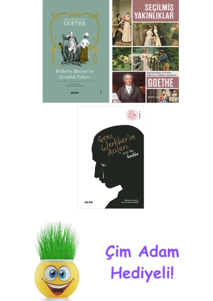 Johann Wolfgang Von Goethe 3 Kitap Seti + Çim Adam Hediye