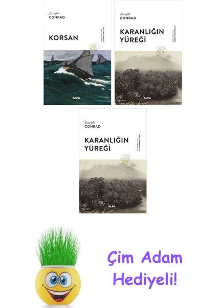 Joseph Conrad 3 Kitap Seti + Çim Adam Hediye