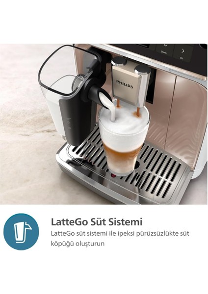 5500 Serisi Lattego Tam Otomatik Espresso Makinesi 20 Sıcak ve Soğuk Içecek, Renkli Dokunmatik Ekran,quickstart, Silentbrew Teknolojisi (EP5543/80) fırsatları