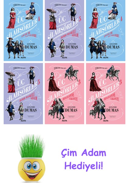 Alexandre Dumas 6 Kitap Seti + Çim Adam Hediye