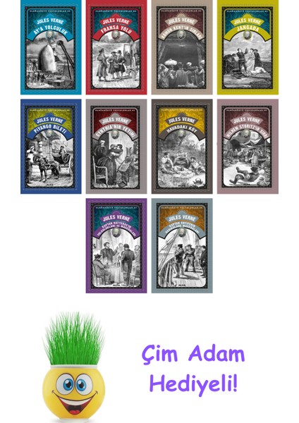 Jules Verne 10 Kitap Seti + Çim Adam Hediye