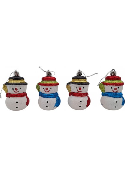 4’lü Noel Baba Yılbaşı Ağacı Süsü 7 cm | Parlak Dekoratif Süs | Yeni Yıl Çam Ağacı Aksesuarı modelleri