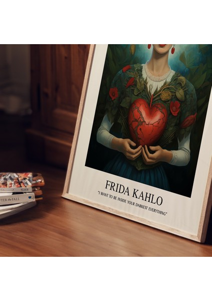 Frida Kahlo Kırık Kalp Posteri, Frida Kahlo Fotoğrafı, Ilham Verici Sanat, Frida Baskıları, Frida Kahlo indirimleri