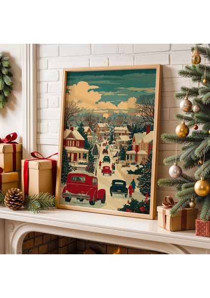 Vintage Noel Mahallesi: Retro Tatil Duvar Sanatı (, ) fiyatları