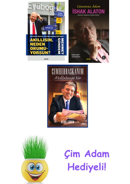 Mehmet Gündem 3 Kitap Seti + Çim Adam Hediye