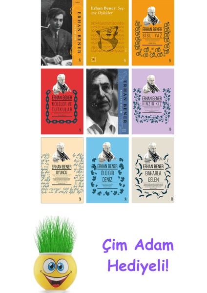 Erhan Bener 9 Kitap Seti + Çim Adam Hediye
