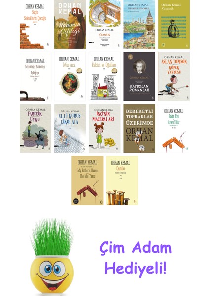 Orhan Kemal 17 Kitap Seti + Çim Adam Hediye