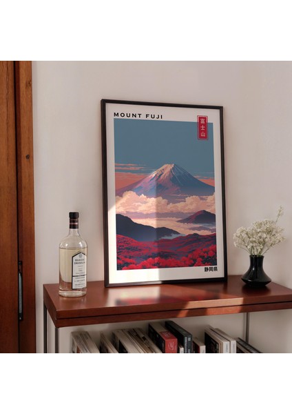 Fuji Dağı: Kırmızı Çiçekli Japon Manzarası (, / Dosya) fırsatları