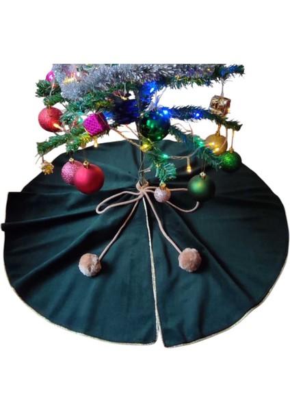 , Yılbaşı Çam Ağacı Altı Örtüsü, Çam Ağacı Ayak Halısı Örtüsü, Yeşil Renk, Kadife 80 Cmmoda Nur fiyatları