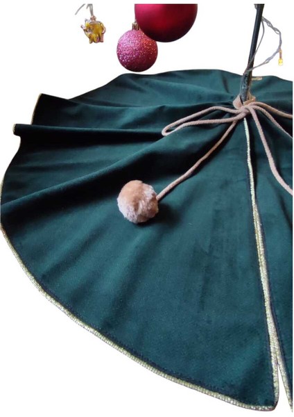 , Yılbaşı Çam Ağacı Altı Örtüsü, Çam Ağacı Ayak Halısı Örtüsü, Yeşil Renk, Kadife 80 Cmmoda Nur indirimleri