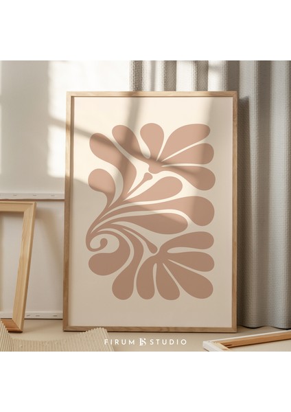 Soyut Çiçekli Bej Sanat, Botanik, Bohem Sanatı, Hafif Estetik Sanat fiyatları