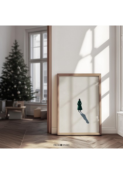 Eklektik Daireler Için Hafif Estetik Kış Duvar Sanatı - Rahat Bir Ortam Için Retro Iskandinav Noel Sanatı | Sessiz Sanat |